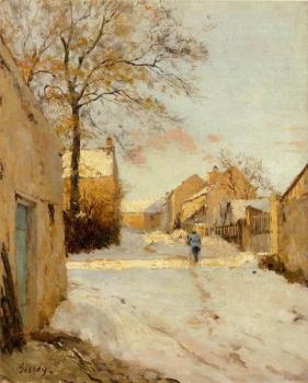 Sisley Alfred A Village Street in Winter